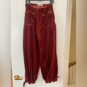 FREE PEOPLE WE THE FREE Lotus Pants Velvet Burnout Pants in Burnt Orange SIZE 26